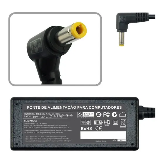 Fonte Compatível Com Positivo Stilo Ds3000 19v 2.1a 40w 670