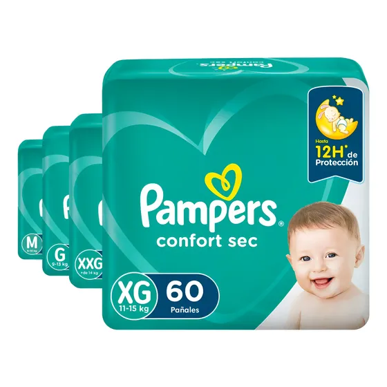 1 Paquete Pañales Pampers Confort Sec Todas Las Tallas