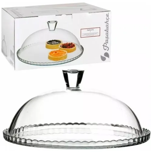 Plato Torta Sin Pie Y Campana Vidrio Pasabahce Caja Regalo