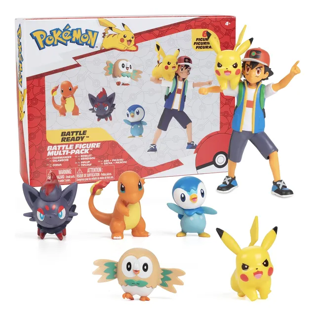 Set De Figuras Pokémon Battle Ready De 6 Piezas Con Ash Y Pi