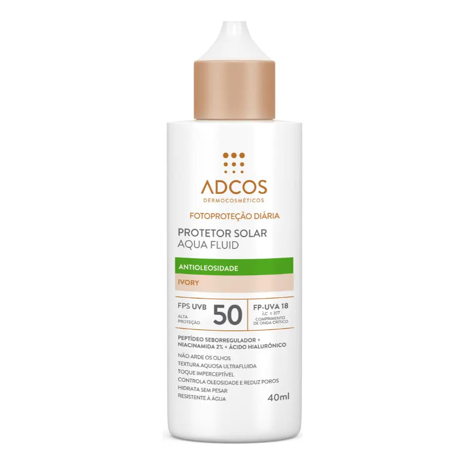 Adcos Protetor Solar Aqua Fluid FPS 50 Ivory 40ml