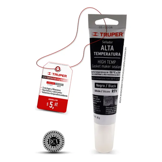 Sellador Silicón Negro 85g Truper 17567 Alta Temperatura