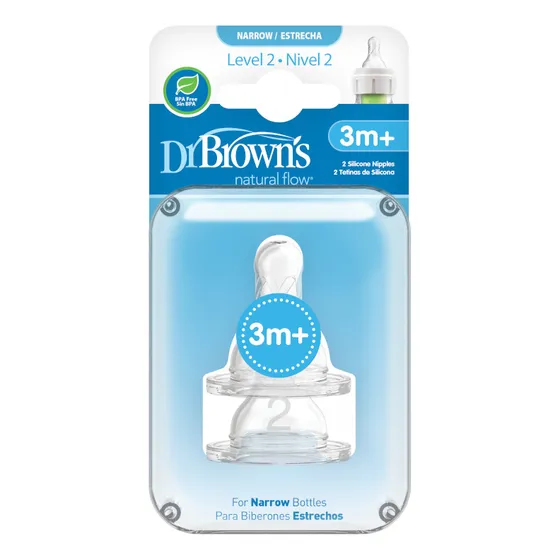 Mamila Dr Browns Para Teteros Angostos, Nivel 2 Para 3m+ 