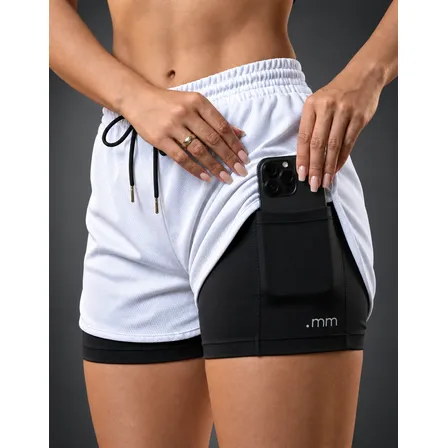 Short Fitness Duplo Feminino Bermuda Compressão 2 1 Academia