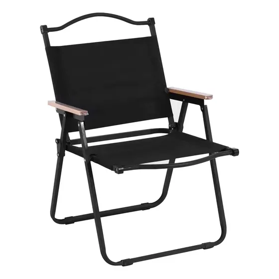 Silla Plegable De Camping Portátil Gran Tamaño Silla de Playa Picnic Pesca Terraza Exterior Outdoor Vidita Tela Oxford Color Negro
