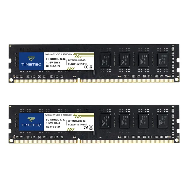 Timetec 16gb Kit(2x8gb) Ddr3 1333mhz Pc3-10600 Non-ecc Unbuffered 1.5v Cl9 2rx8 Dual Rank 240 Pin Udimm Memoria Ram Módulo Para Actualizacion Para Pc Computadora De Escritorio (16gb Kit(2x8gb))