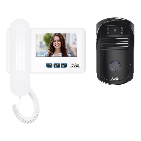 Vídeo Porteiro Eletrônico Com Câmera Vp4 Color Agl Cor Branco 127/220V