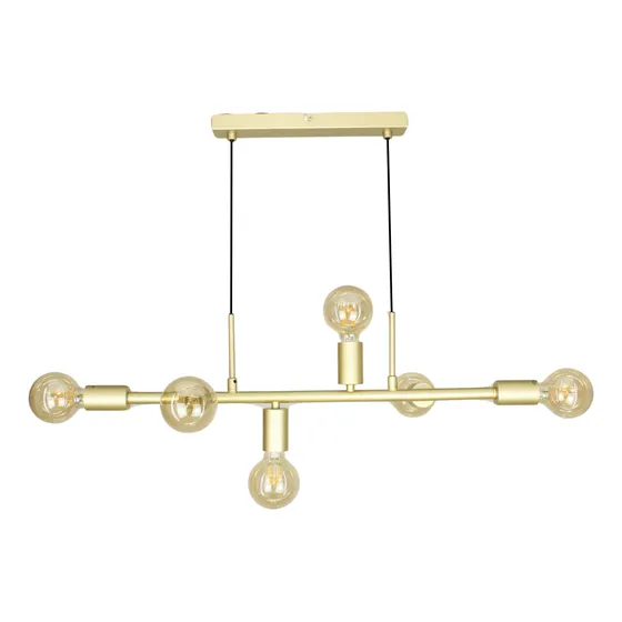 Lustre Pendente Cabos Reto Trilho 6 Lâmpadas E27 Bivolt