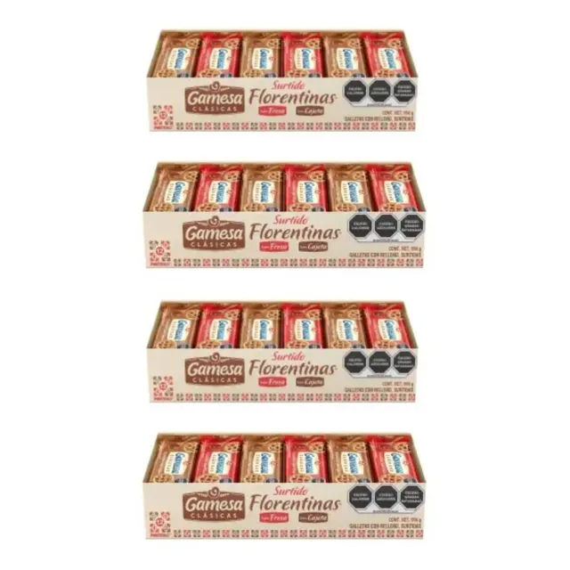 Florentinas Gamesa Surtidas Con 12 Pzas De 83 G C/u -4 Cajas