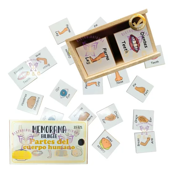 Juego Mesa Memoria Partes Cuerpo Humano Material Didactico