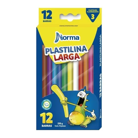 Plastilina Norma Larga X 12 Uds