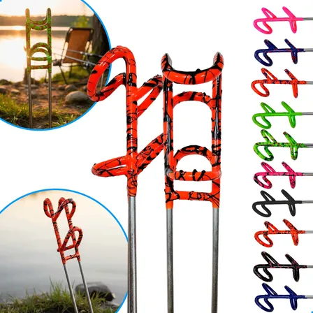 Suporte Vara Pesca Emborrachado Reforçado 36cm Apoio Premium Laranja/preto