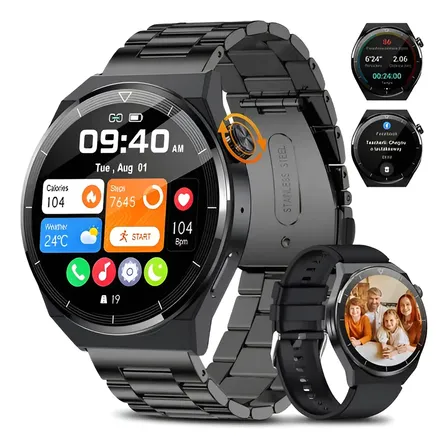 Smartwatch Mede Pressão Prova D'agua C/ Gps Original Homem Preto