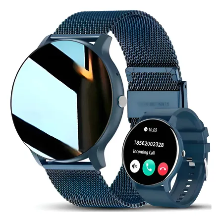 Smartwatch Esportivo Masculina Relógio Inteligente Redondo Azul Azul Azul Azul
