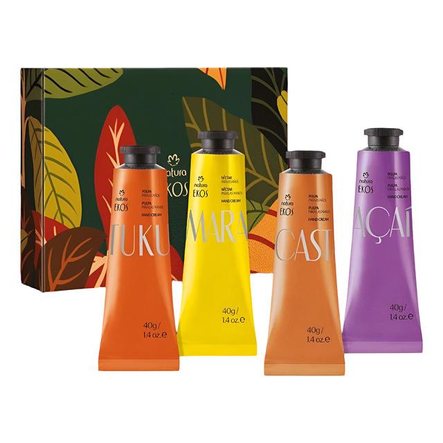 Natura Ekos Creme Para Mãos Natalino Pacote 4 Fragrâncias 160g Natura Ekos Creme Para Mãos Natalino Pacote 4 Fragrâncias 160g