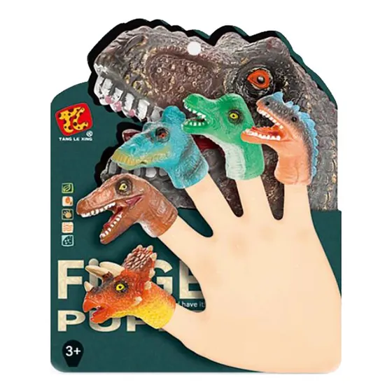 Titeres De Dedo Dinosaurios Pack X5 De Goma Infantil Niños