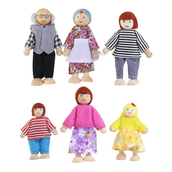 Familia De Madera Muñecos Juguete