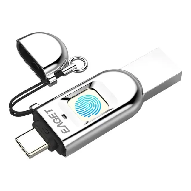 Pendrive Eaget Fu68 128gb Usb 3.0 Huella Digital Metal