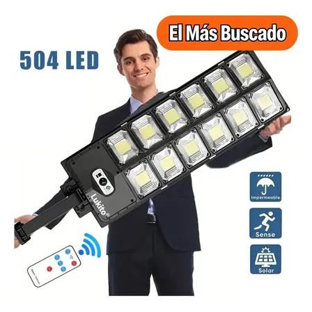 Lámpara Led Solares Focos 504led Para Exterior Suburbana Alumbrado Con Mando A Distancia Y Sensor De Movimiento