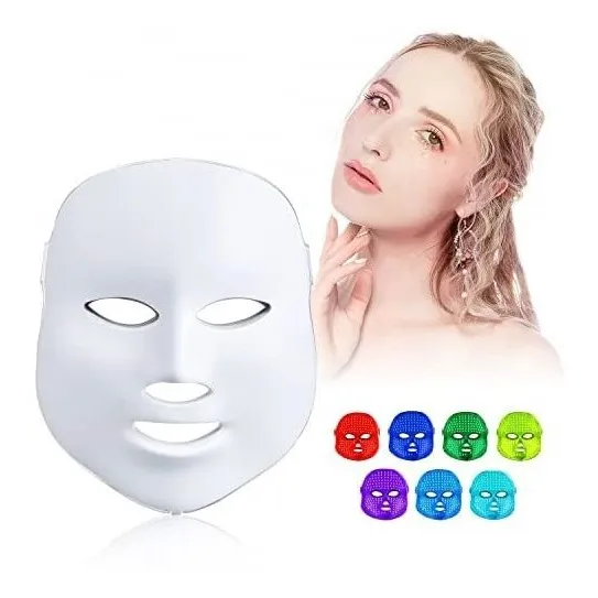Mascara Facial Led 7 Color Foton Azul Luz Roja