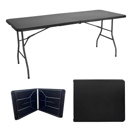 Mesa Plegable Transportable Lavable Camping Color Negro AK Sport