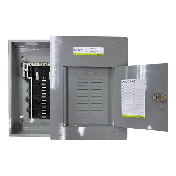 Centro de Carga Argos AEQO20-S 20 Espacios Bifásico 3 Hilos 125A 120/240V Gabinete Sobreponer NEMA 1 para Instalaciones Eléctricas y Talleres