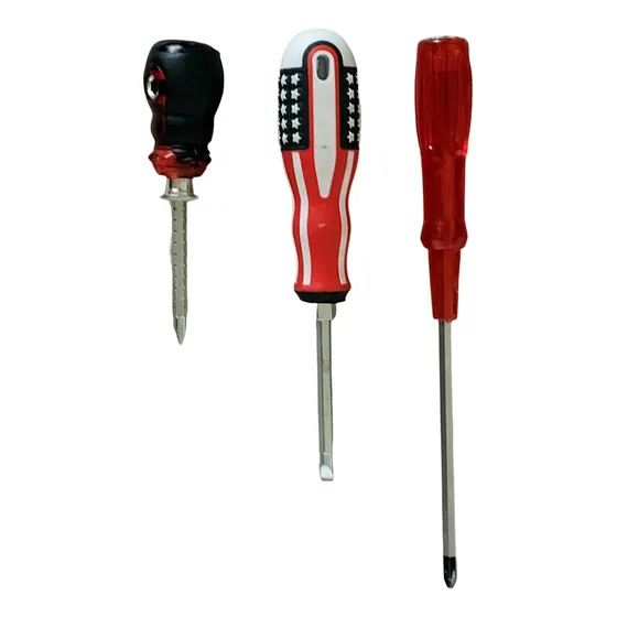 Destornilladores Estrías Y Plano Fijo Y Montable Pack De 3
