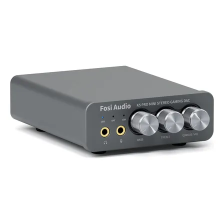 Amplificador De Audífonos Dac Hifi Hasta 1000mw A 16ohm Fosi Audio K5 Pro Ideal Para Gaming