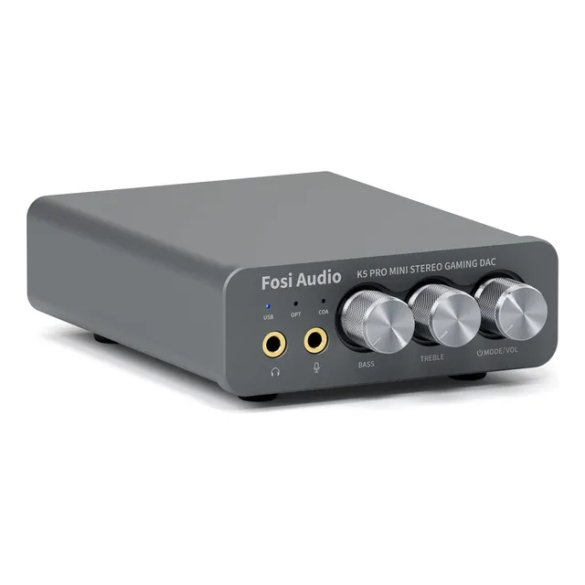 Amplificador De Audífonos Dac Hifi Hasta 1000mw A 16ohm Fosi Audio K5 Pro Ideal Para Gaming