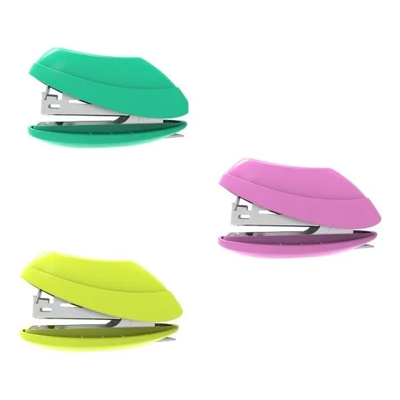 Abrochadora Mini Deli N°10 Para 15 Hojas Broches Incluidos Color Verde Oscuro