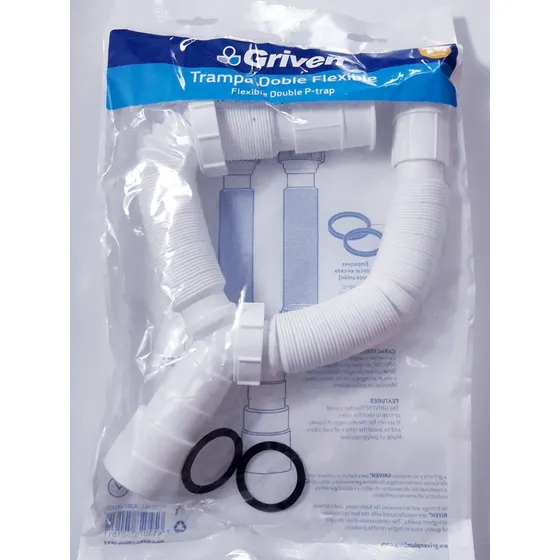  Sifon Colector Doble Flexible Para Fregadero Dobles Griven