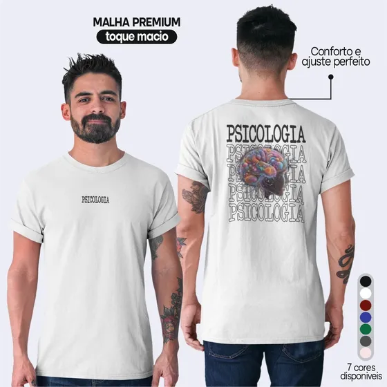 Camiseta Psicologia Camisa Curso Psicologia Algodão Premium