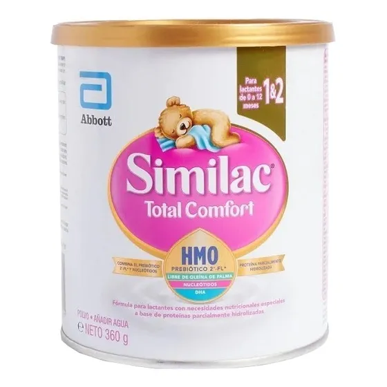 Leche de fórmula en polvo sin TACC Abbott Similac Total Comfort 1&2 en lata de 1 de 360g - 0 meses a 1 años