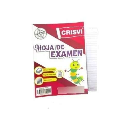 Paquete De Hojas De Examen Crisvi 50 Unidades