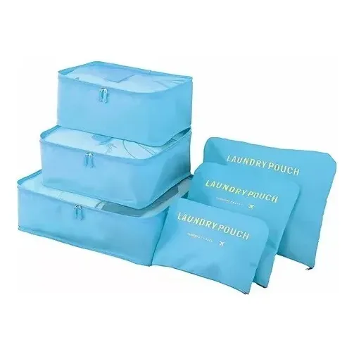 Organizador De Valija 6 Piezas Multiuso Neceser Viaje Avion Color Azul