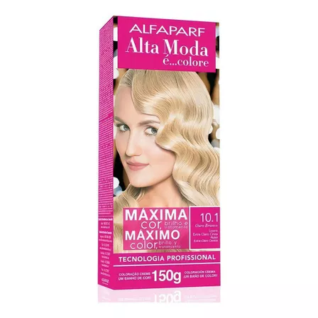 Kit de tintura individual permanente Alfaparf Alta Moda 150 g, tom 10,1, cinza loiro extra claro