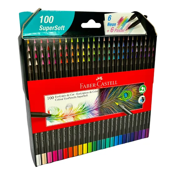 Kit Artistíco 100 Lápis De Cor Profissional Faber Castell