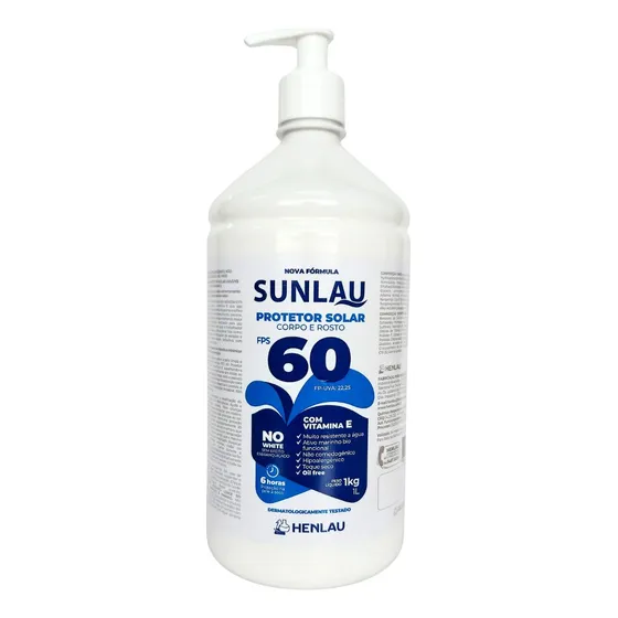 Protetor Solar Uva Uvb Facial Braço Mãos Fps 60 Sunlau 1kg