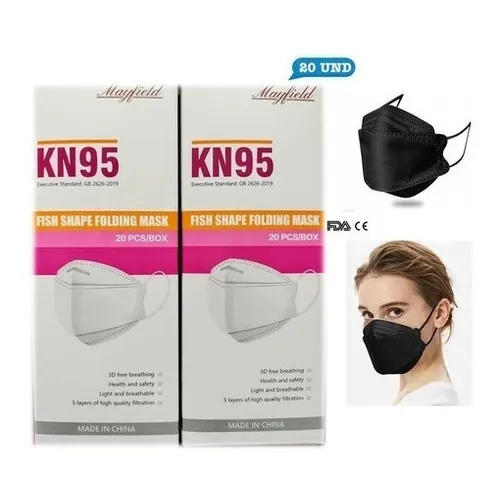 20 Cubrebocas Kn95 Kf94 Mascarilla Tapabocas Mayfield Color Negro