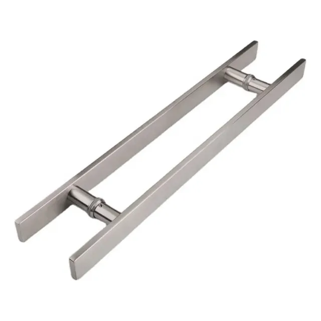 Manija Doble Acero Inoxi 60 Cmts Puerta Madera, Metálica