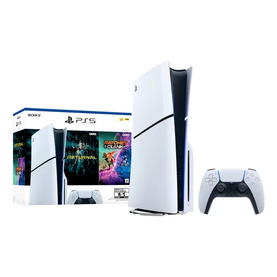Consola Ps5 Sony Playstation 5 Slim 1tb Standard + 2 Juegos
