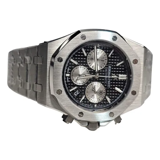 Reloj De Hombre, Acero Inox Pesado, Cronos Funcionales A P Gris Gris Negro Diales Plata (Reacondicionado)
