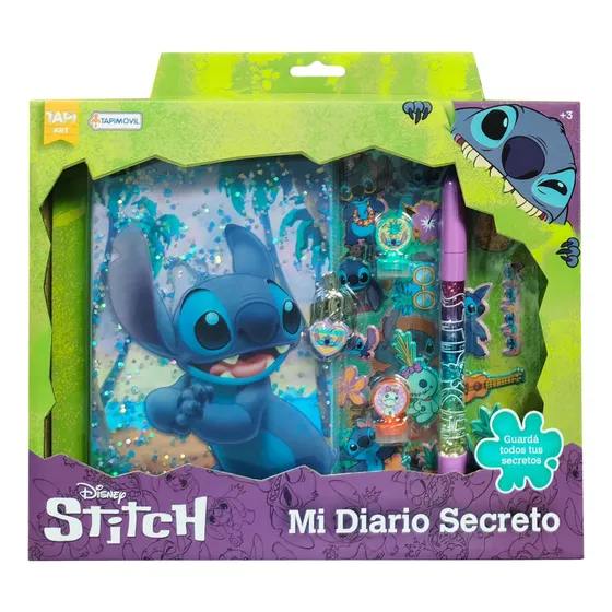 Diario Secreto Disney Stitch Arte C/candado Tapi Art Año 2025 Portada Verde