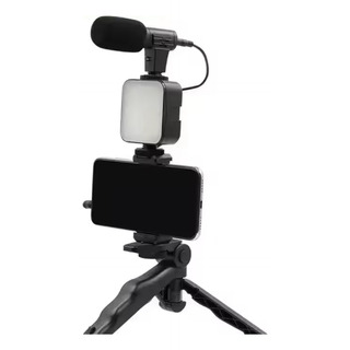 Trípode Soporte Para Celular Con Luz Led Y Microfono Trípode Soporte Para Celular Con Luz Led Y Microfono