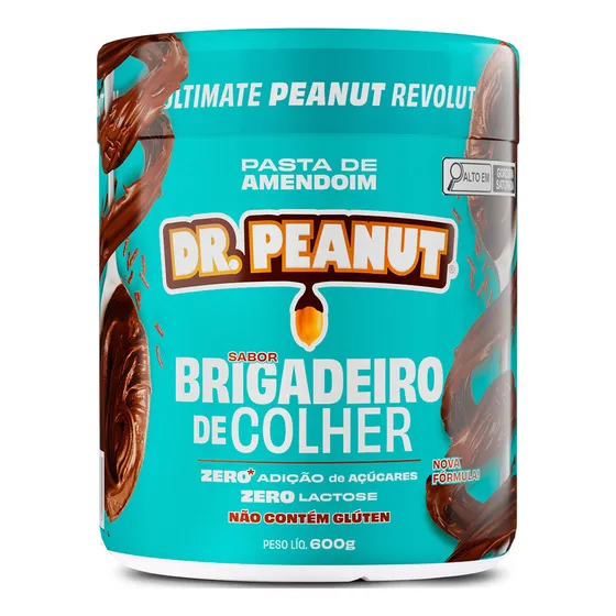 Pasta De Amendoim Com Whey Protein - 600g - Dr. Peanut Sabor Brigadeiro De Colher