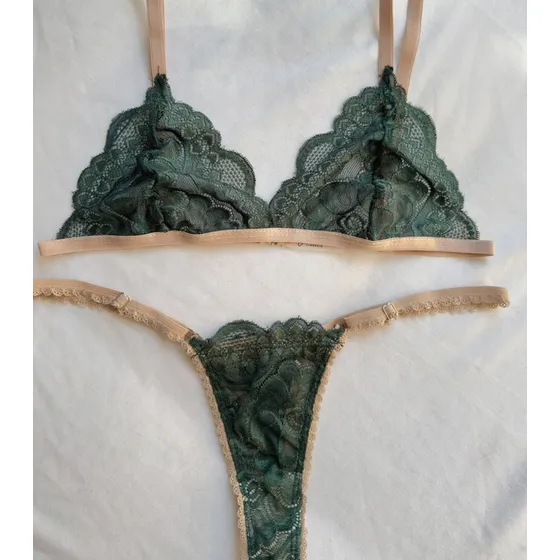 Lenceria Julliette Conjunto Ariel Basic Verde/beige