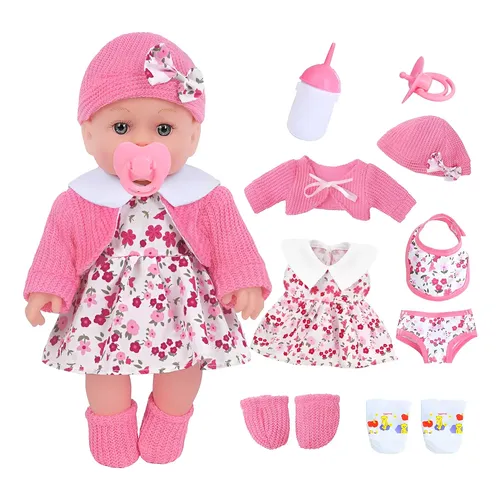 Set De Armario Y Accesorios Para Muñecas UCanaan | 44 Piezas Con Muñeca De 30 Cm, Vestidos, Zapatos Y Bisutería | Regalo Ideal Para Niñas Y Adolescentes