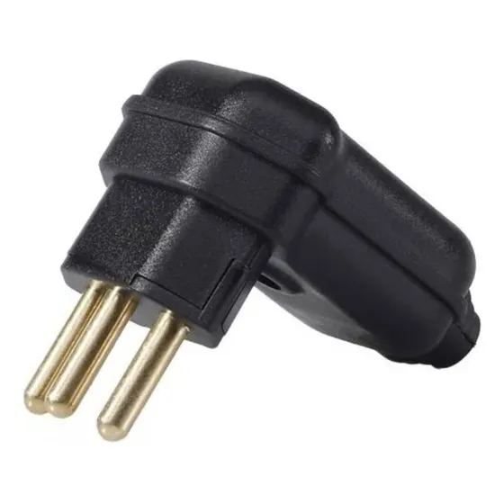 Plug 20a Macho Preto 90° Graus Margirius