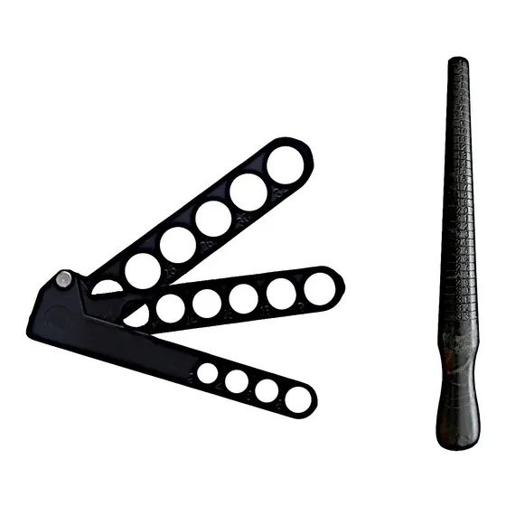 Aneleira Dedos Régua + Pau De Medir Anéis - Plásticos