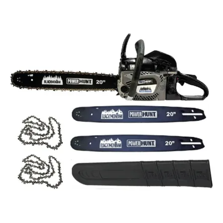 Motosierra A Gasolina 20pLG 58cc 2 Barras/2 Cadenas 3.4hp Powerhunt Blackmontana Color Negro